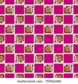 New colorful seamless pattern with doodle heart.