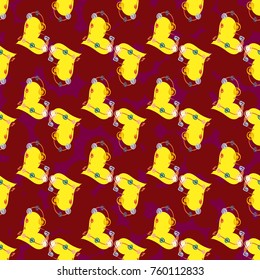 New colorful seamless pattern with doodle heart.