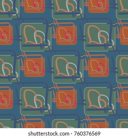 New colorful seamless pattern with doodle heart.