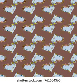 New colorful seamless pattern with doodle heart.