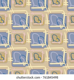 New colorful seamless pattern with doodle heart.