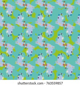 New colorful seamless pattern with doodle heart.