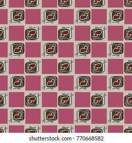 New colorful seamless pattern with doodle heart.