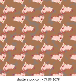 New colorful seamless pattern with doodle heart.