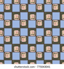 New colorful seamless pattern with doodle heart.