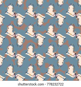 New colorful seamless pattern with doodle heart.