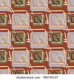 New colorful seamless pattern with doodle heart.