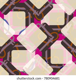 New colorful seamless pattern with doodle heart.