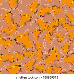 New colorful seamless pattern with doodle heart.
