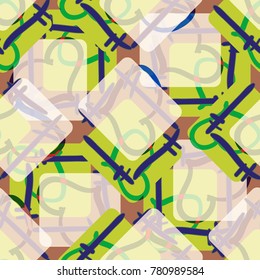 New colorful seamless pattern with doodle heart.
