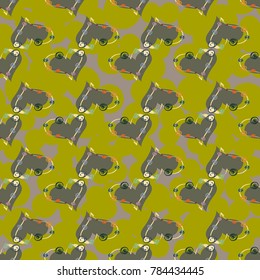 New colorful seamless pattern with doodle heart.