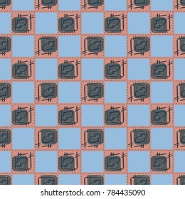 New colorful seamless pattern with doodle heart.