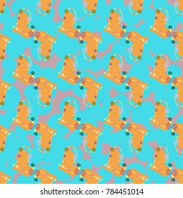 New colorful seamless pattern with doodle heart.