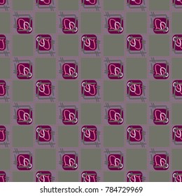 New colorful seamless pattern with doodle heart.