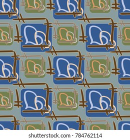 New colorful seamless pattern with doodle heart.