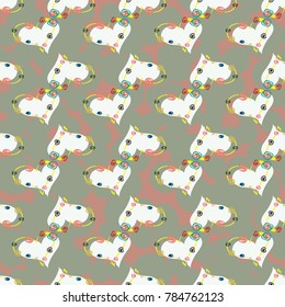 New colorful seamless pattern with doodle heart.