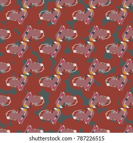 New colorful seamless pattern with doodle heart.