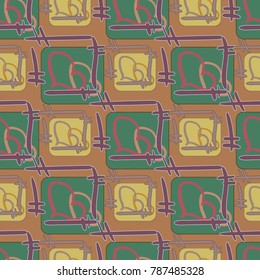 New colorful seamless pattern with doodle heart.