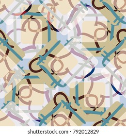 New colorful seamless pattern with doodle heart.