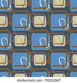 New colorful seamless pattern with doodle heart.