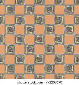 New colorful seamless pattern with doodle heart.