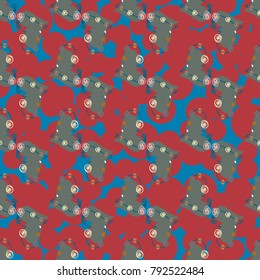 New colorful seamless pattern with doodle heart.