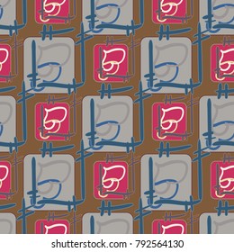 New colorful seamless pattern with doodle heart.