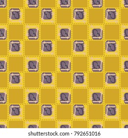 New colorful seamless pattern with doodle heart.