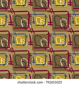New colorful seamless pattern with doodle heart.
