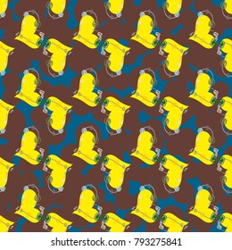New colorful seamless pattern with doodle heart.