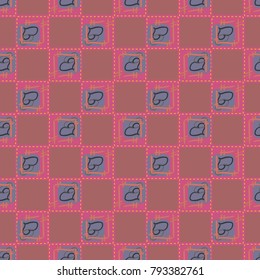 New colorful seamless pattern with doodle heart.