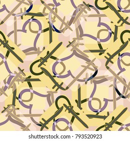 New colorful seamless pattern with doodle heart.