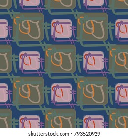 New colorful seamless pattern with doodle heart.