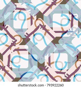 New colorful seamless pattern with doodle heart.
