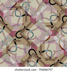 New colorful seamless pattern with doodle heart.