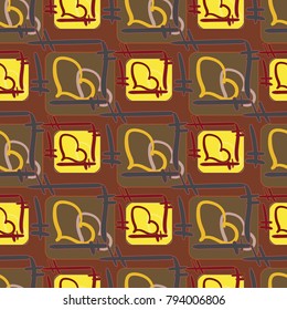 New colorful seamless pattern with doodle heart.