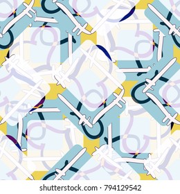 New colorful seamless pattern with doodle heart.