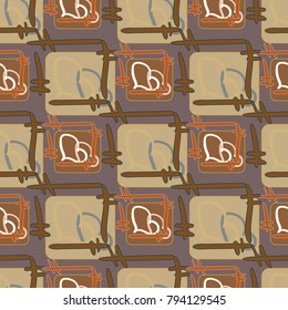 New colorful seamless pattern with doodle heart.