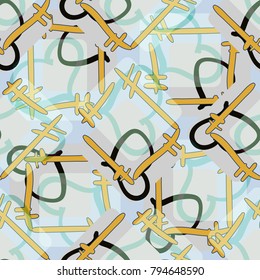 New colorful seamless pattern with doodle heart.