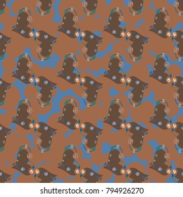 New colorful seamless pattern with doodle heart.