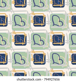 New colorful seamless pattern with doodle heart.