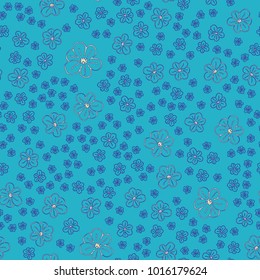 New colorful seamless pattern with many flower.
