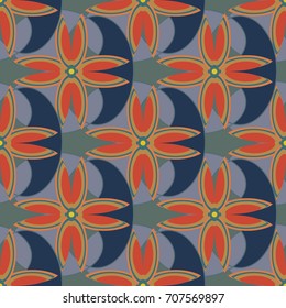 New colorful seamless pattern with many flower.