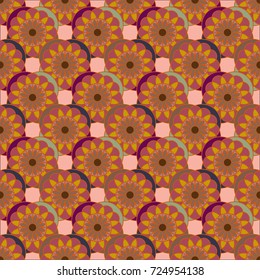 New colorful seamless pattern with many flower.
