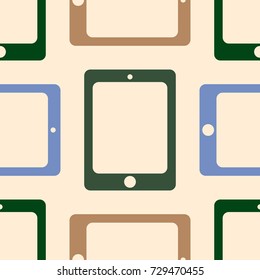 New colorful seamless pattern with tablet PC.