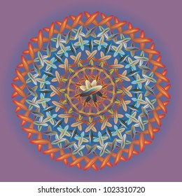 New colorful sewing mandala for design work.