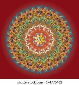 New colorful sewing mandala for design work.