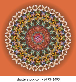 New colorful sewing mandala for design work.