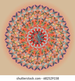 New colorful sewing mandala for design work.