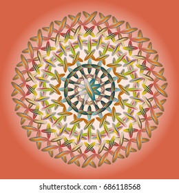 New colorful sewing mandala for design work.